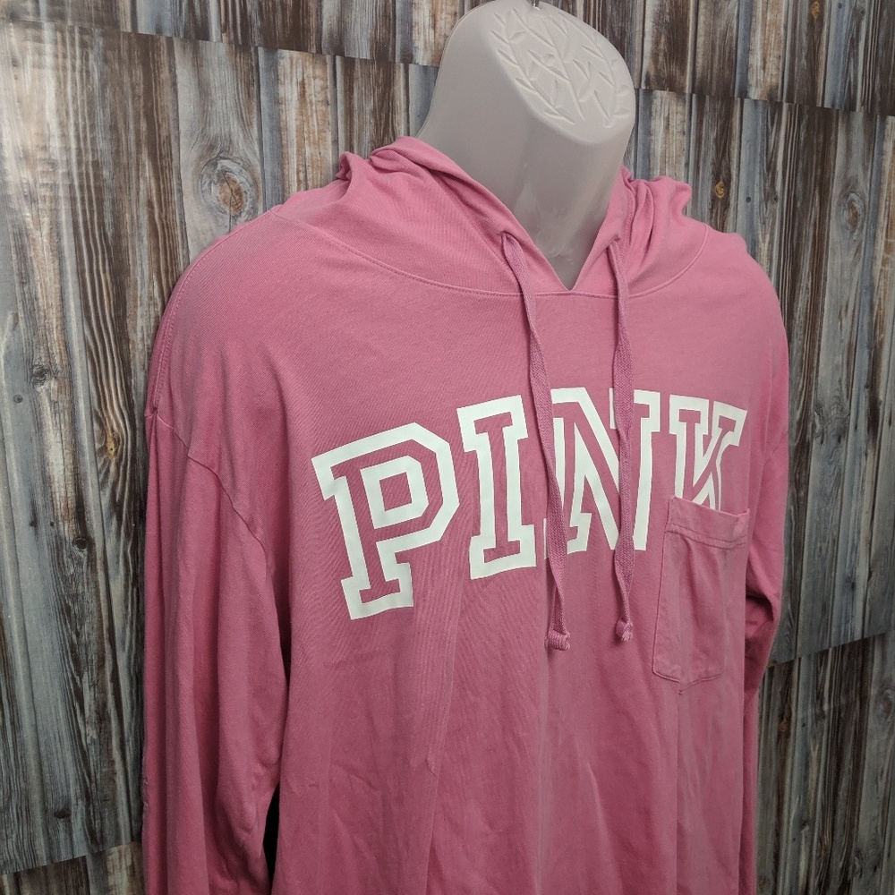 Pink Victoria Secret Long Sleeve Hooded Tee